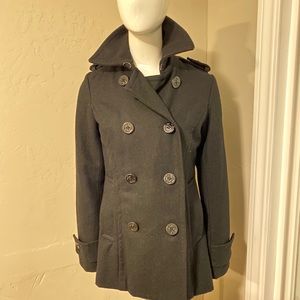 Black trench coat with original detail buttons